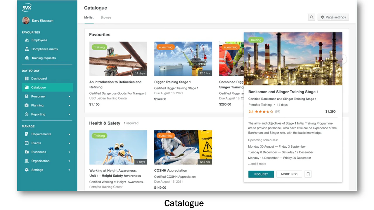 screenshot of Skills Assurance